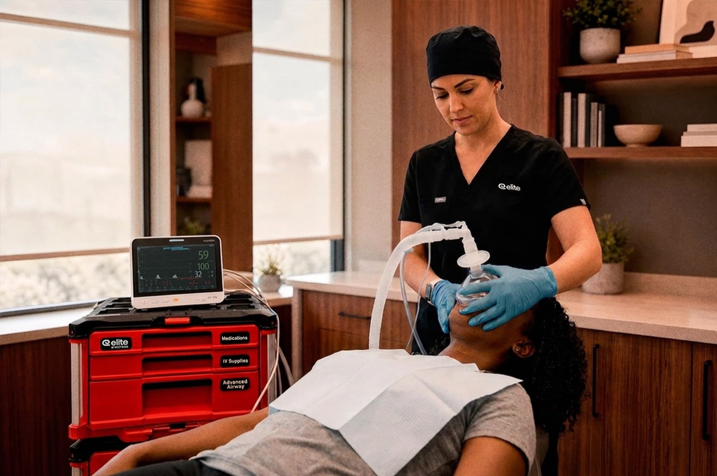 Elite provider administering anesthesia to a patient